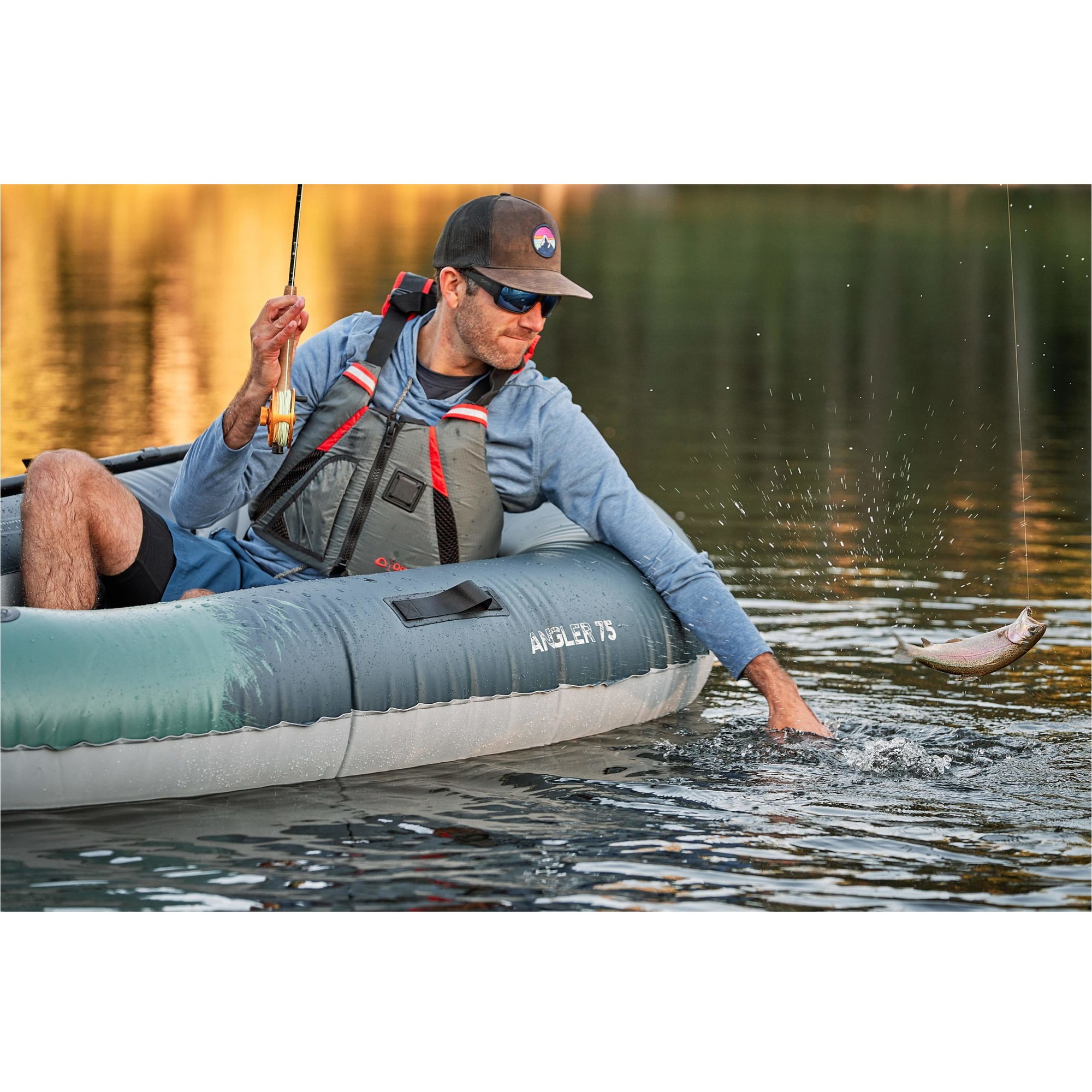 2026 Aquaglide Backwoods 75 Ultralet 1 Person Lystfisker Kajak Agul1 - Navy