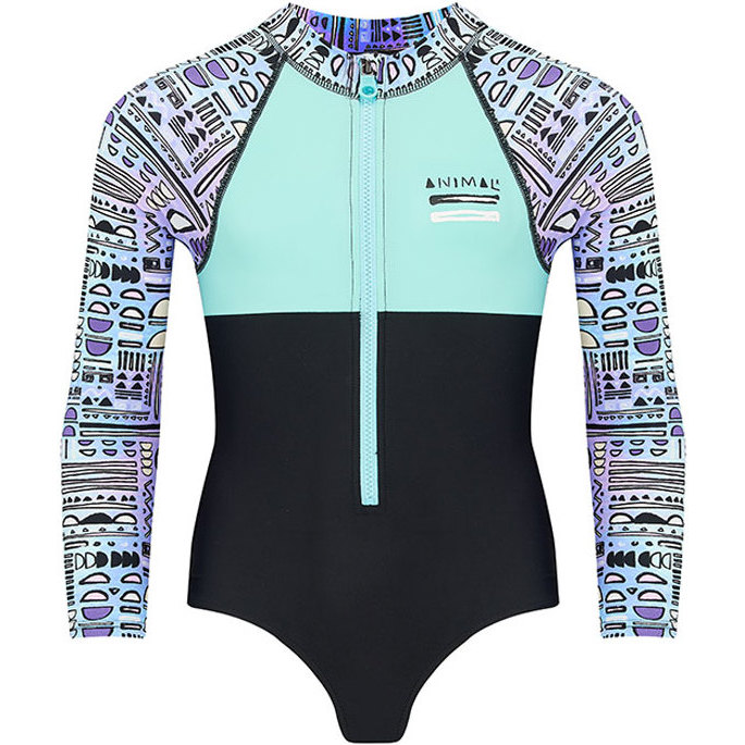 2018 Animal Junior Girls Parla Langærmet Udslæt Onesie Black CL8SN818