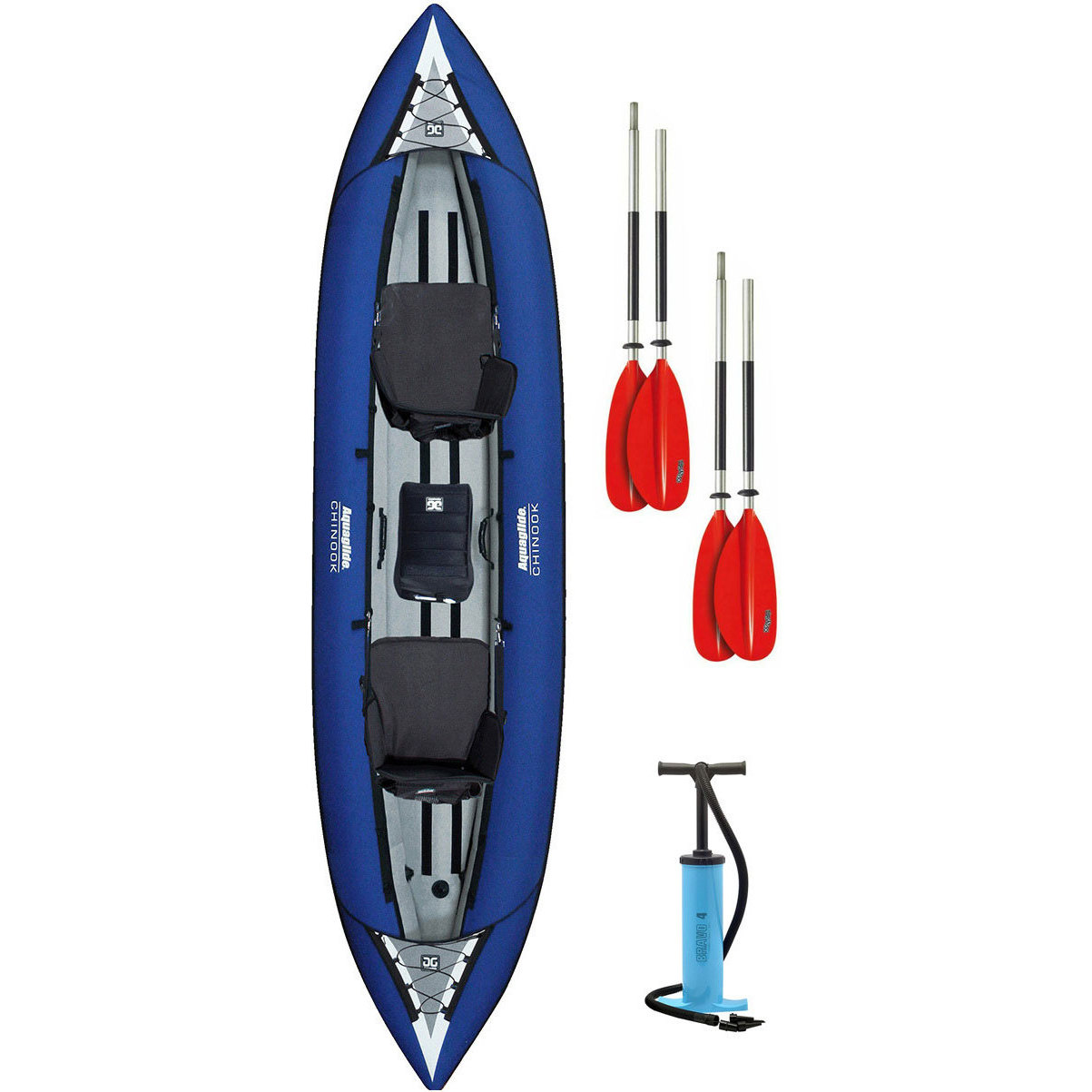 2026 Aquaglide Chinook Tandem Xl Oppustelig Aquaglide & 2 Skovle & Pumpe