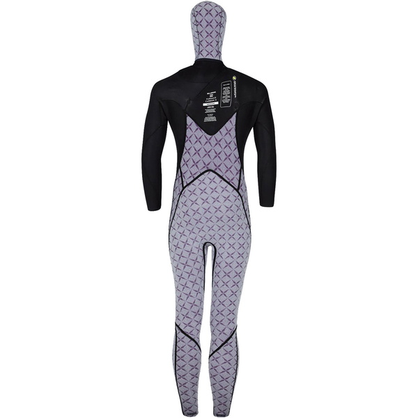 2018 Billabong Furnace Carbon X 5 / 4mm Hættetrøje Zip Wetsuit BLACK F45M13