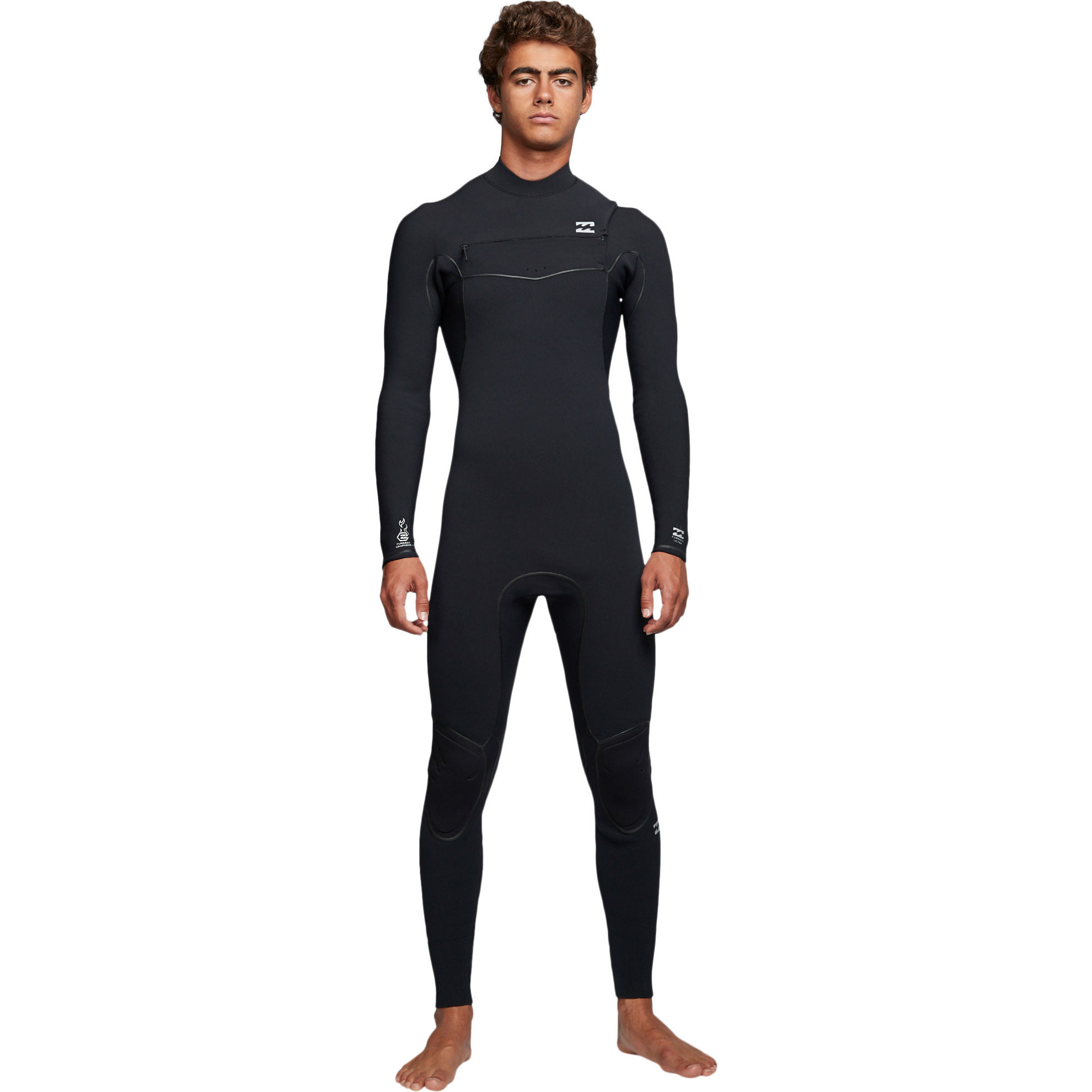 2019 Billabong Mænds Furnace Ultra 4/3mm Chest Zip Våddragt Sort Q44m02
