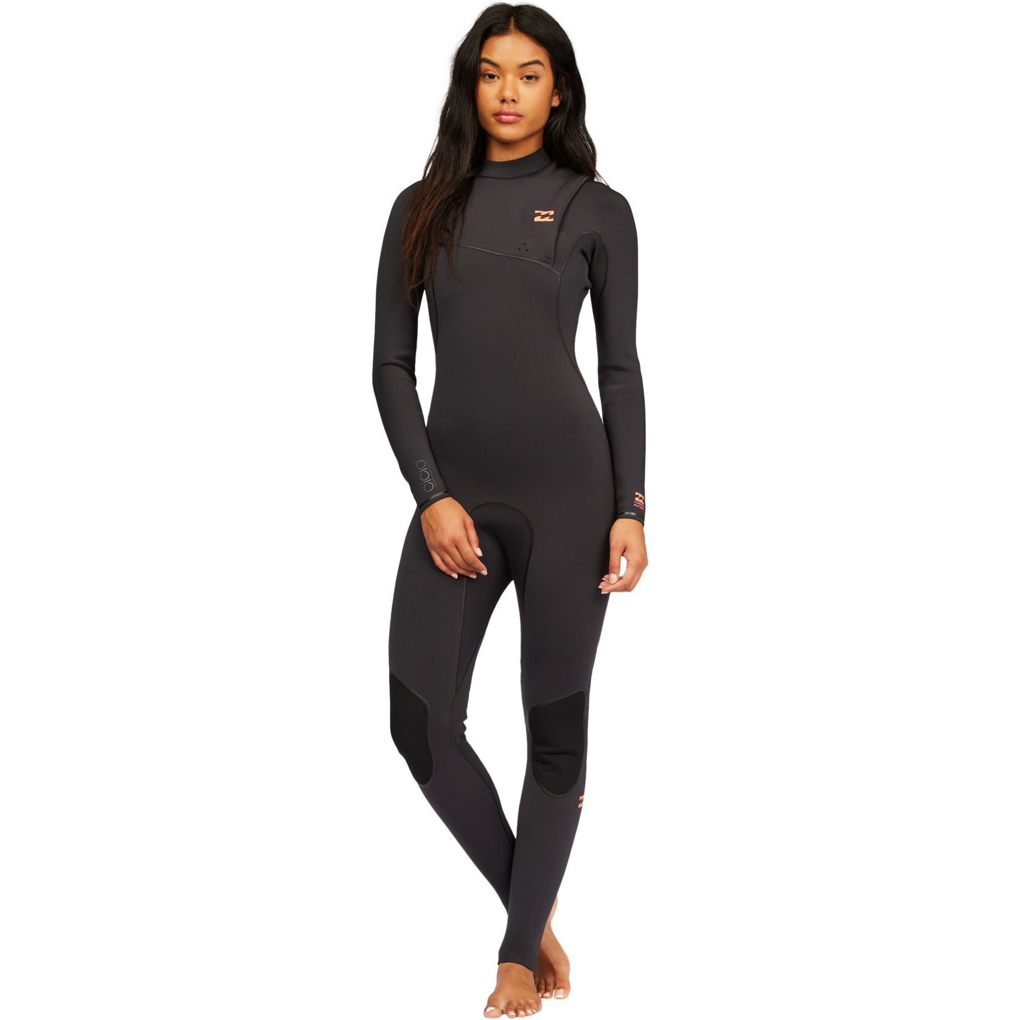 2021 Billabong Kvinders Furnace Naturlig 4/3 4/3mm Lynlås Våddragt Z44g11 - Sort Sand