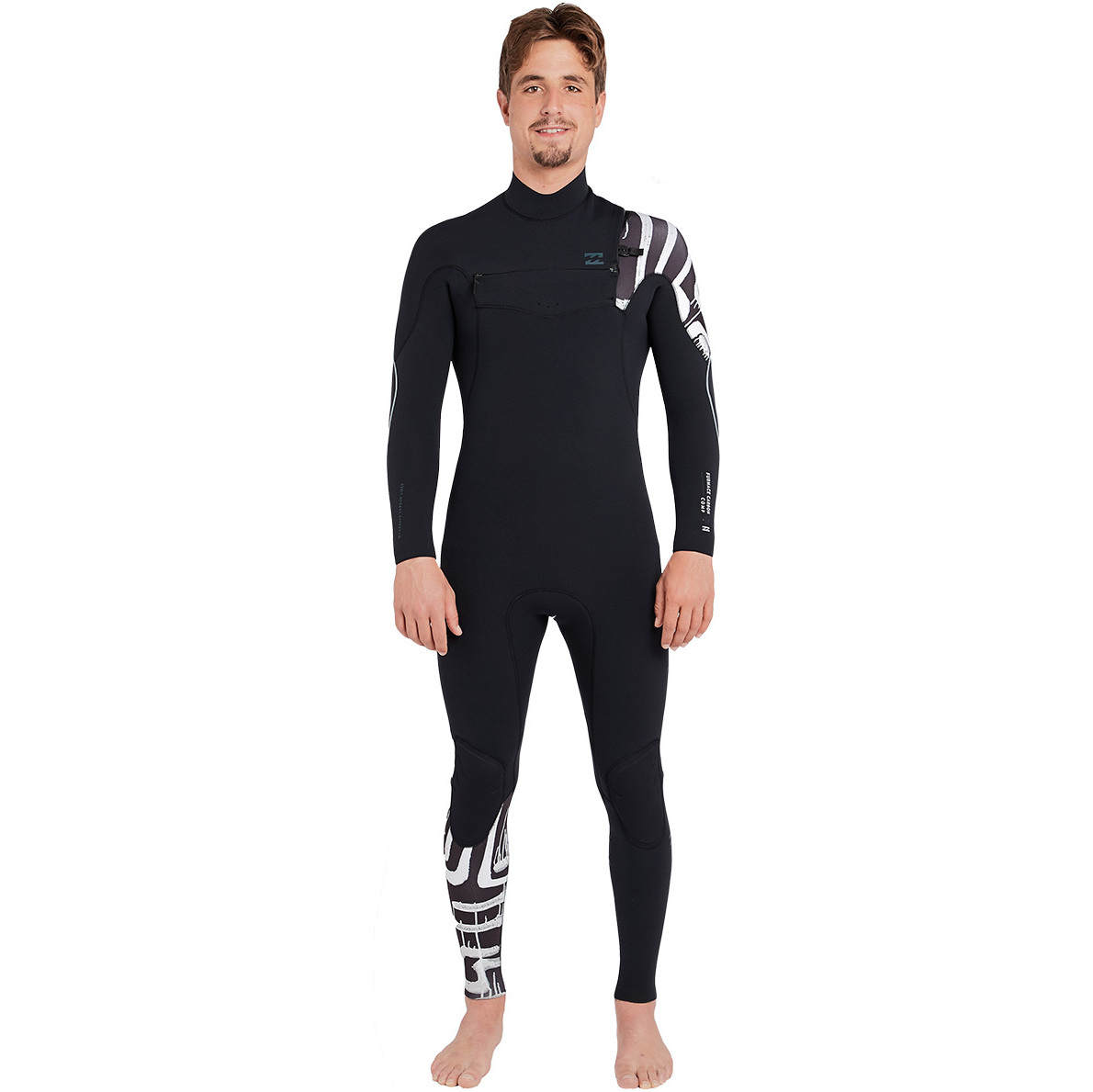 Billabong Furnace Carbon Comp 5/4mm Chest Zip Våtdrakt Sort Print L45m03