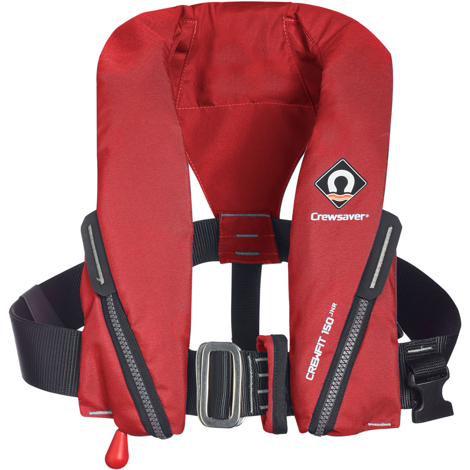 2026 Crewsaver Junior Crewfit 150N Redningsvest Auto Med Sele 9705RA - Red