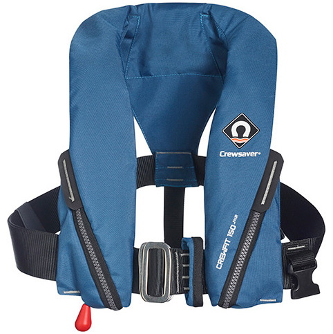 2026 Crewsaver Junior Crewfit 150N Redningsvest Auto Med Sele 9705BA - Blue