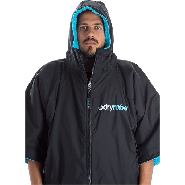 2023 Dryrobe Advance Kortærmet Omklædning Robe DR100 - Black / Blå