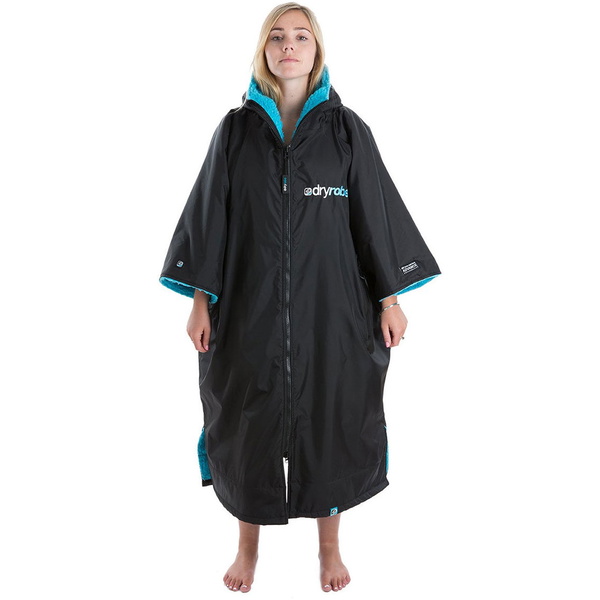 2023 Dryrobe Advance Kortærmet Omklædning Robe DR100 - Black / Blå