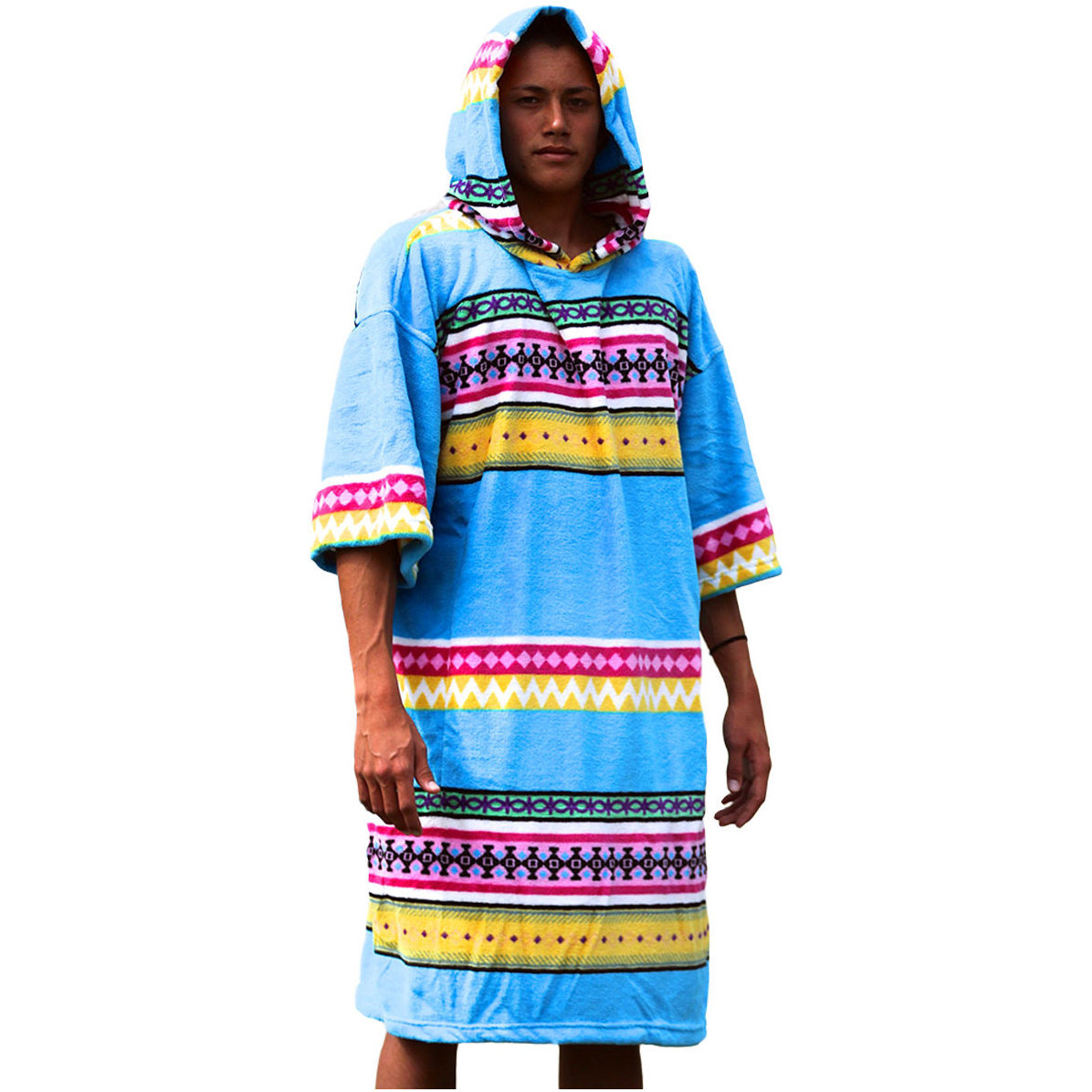 2018 TLS SURF HOODED CHANGING ROBE / PONCHO - Etnisk Stripe