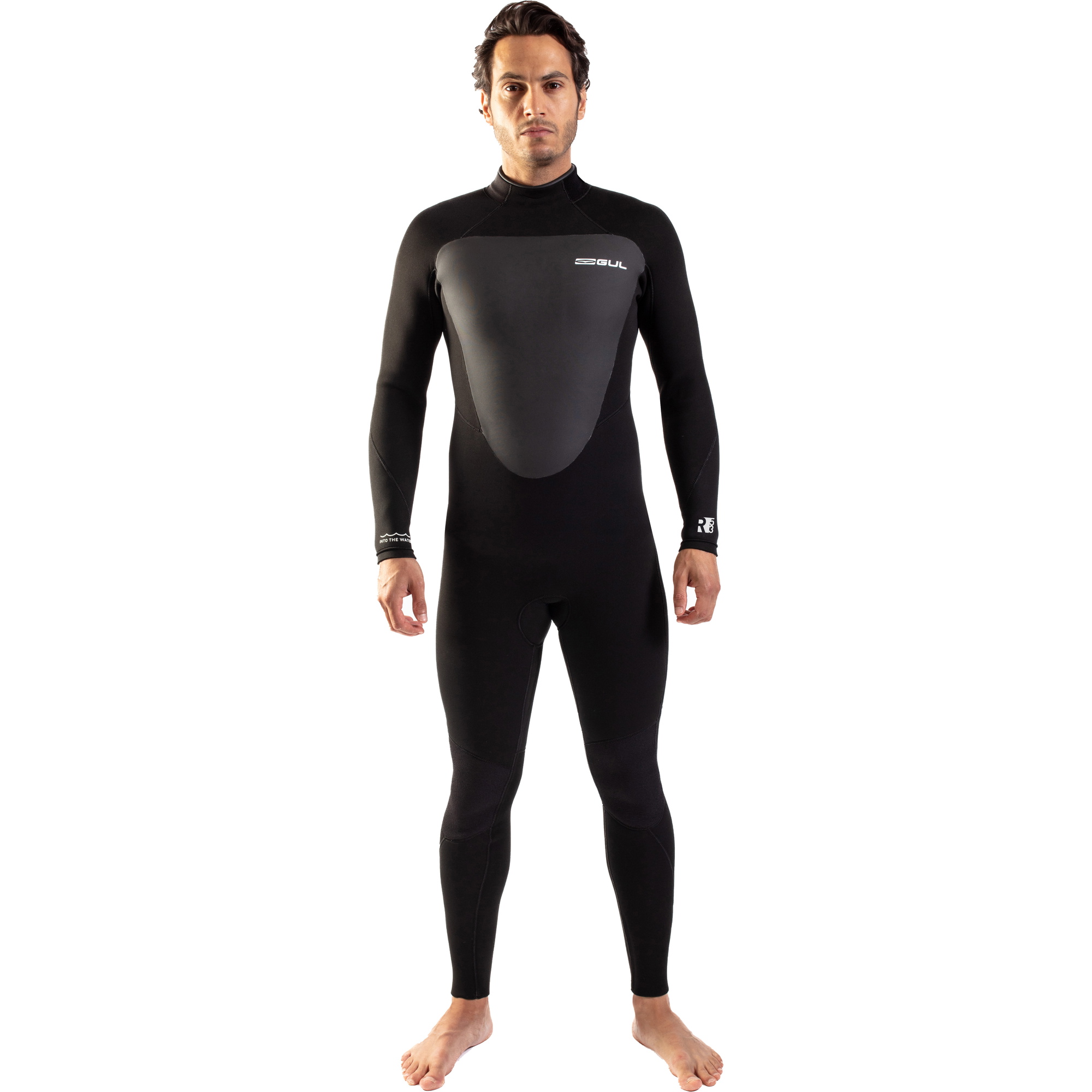 2026 Gul Men's Response 4/3mm Gbs Back Zip Våddragt Re1246-c1 - Sort
