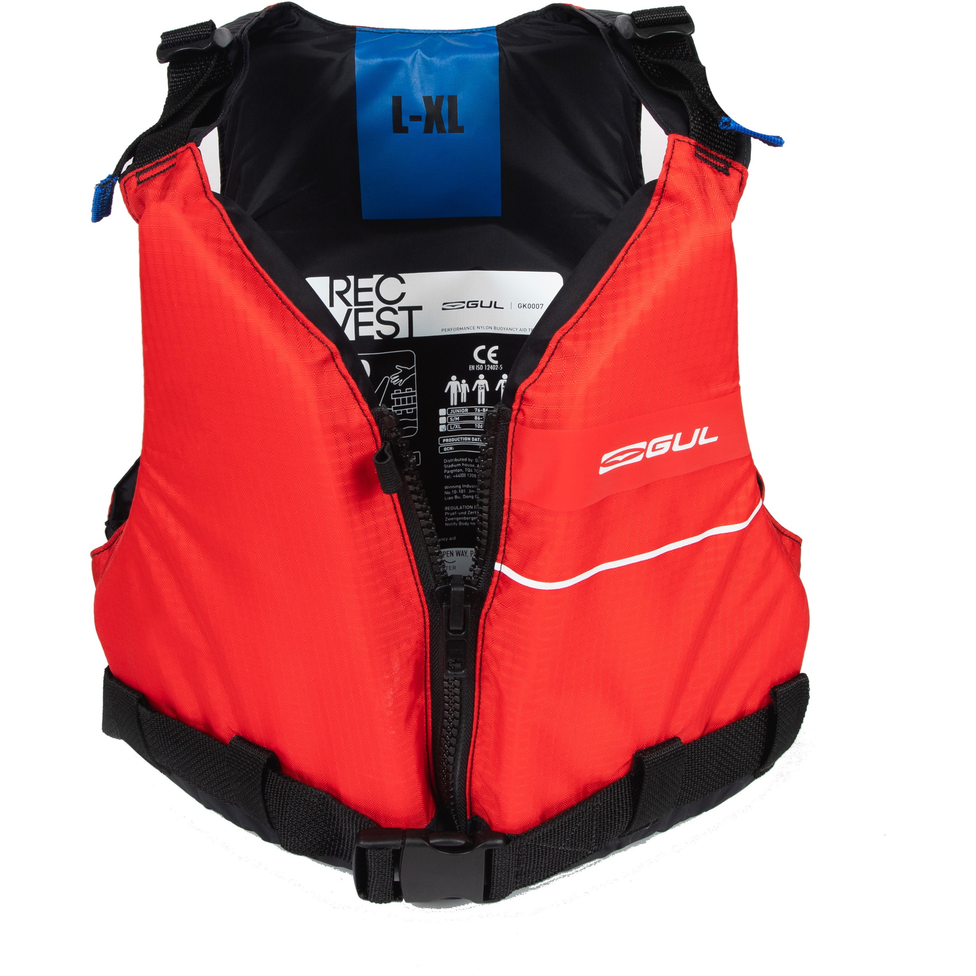 2026 Gul Junior Fritidsvest Opdriftshjælp Gk0007-B7 - Red / Black