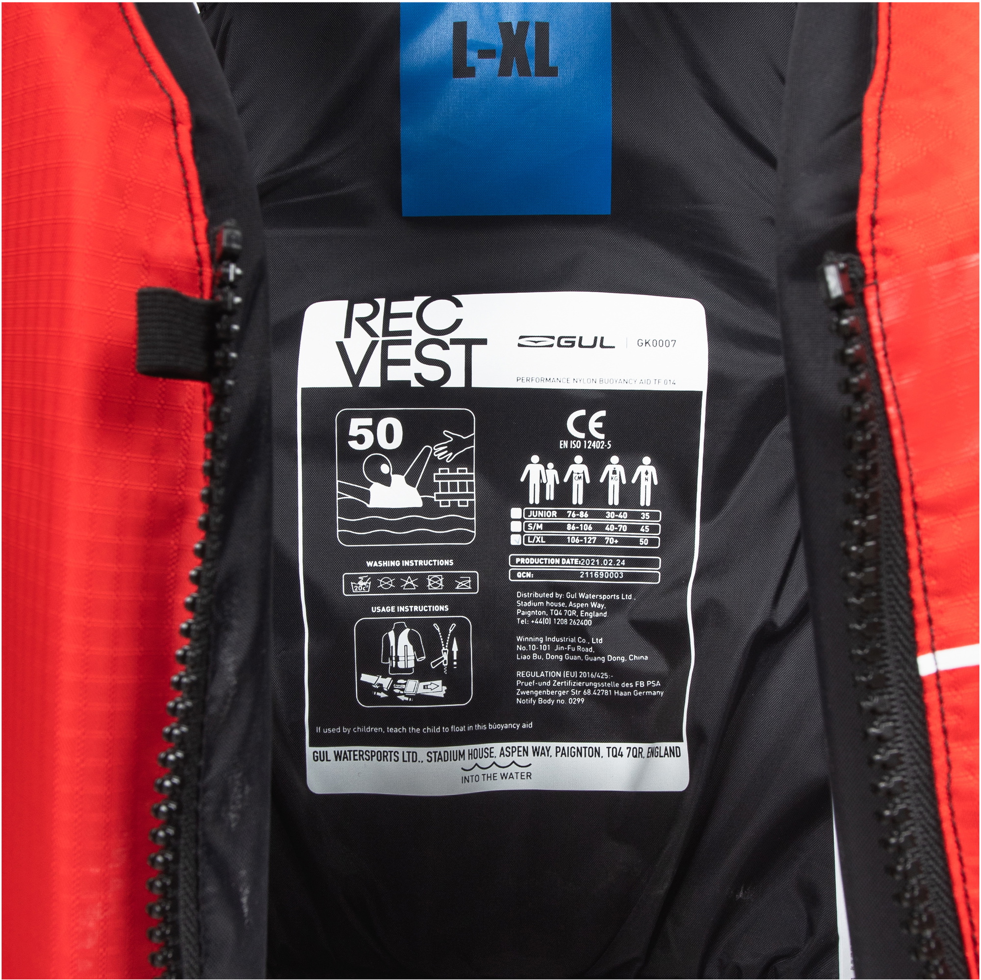 2026 Gul Junior Fritidsvest Opdriftshjælp Gk0007-B7 - Red / Black