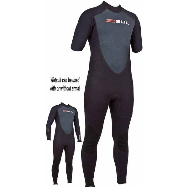 Gul Response 3/2mm Convertible Arms Wetsuit RE2305 BLACK