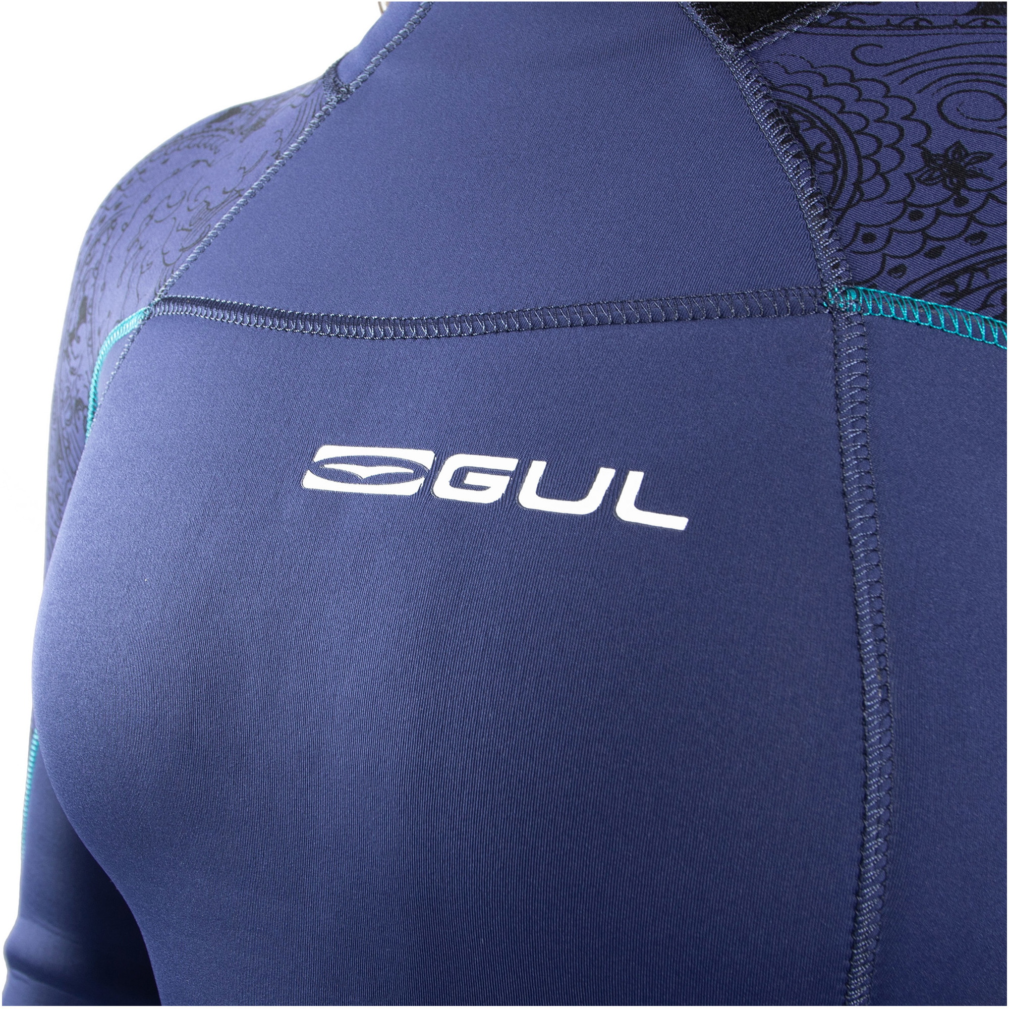Gul Women's Response 4/3mm Gbs Back Zip Våddragt Re1248-c1 - Blå / Paisley