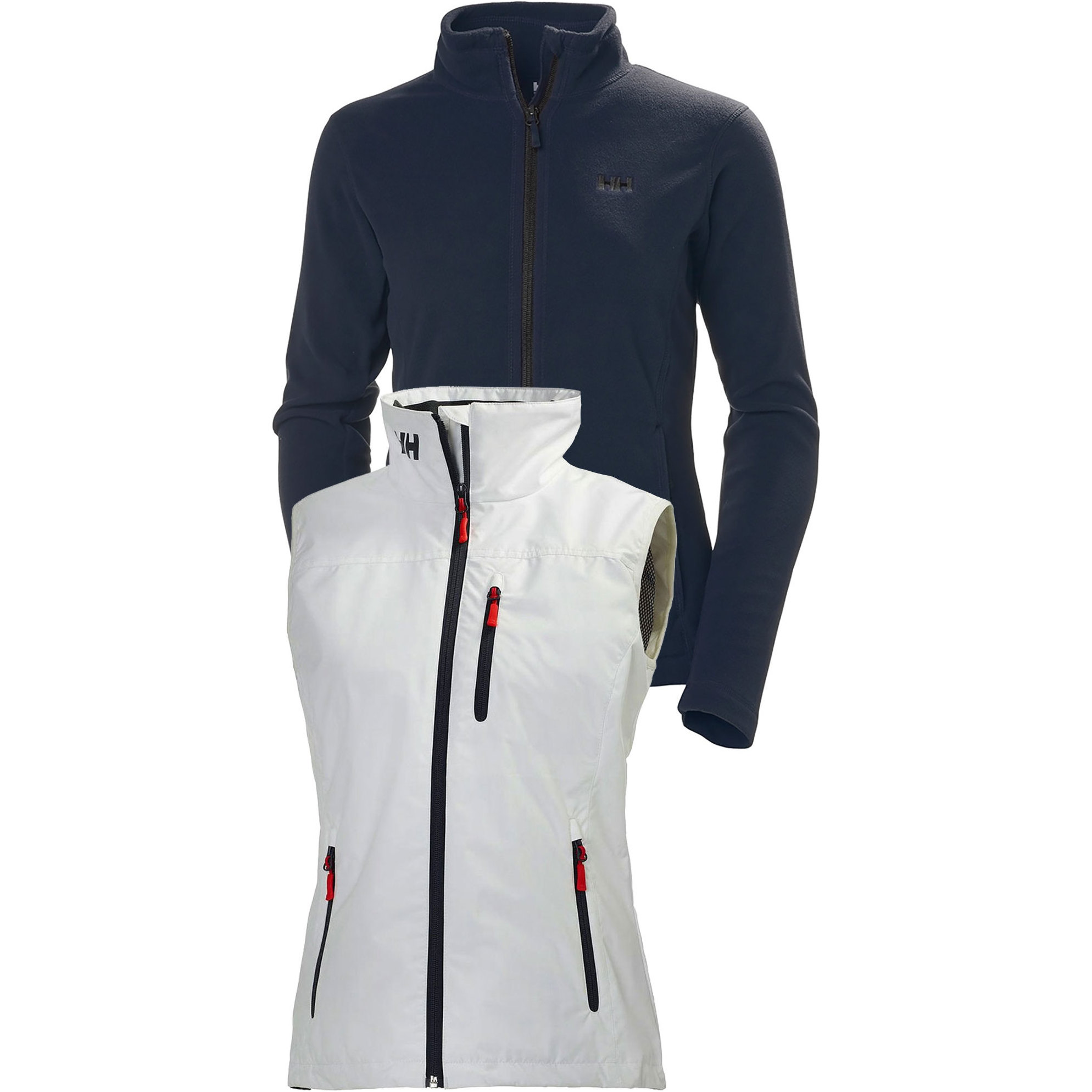 Helly Hansen Kvinders Daybreaker Fleecejakke & Crew Vest Pakkeløsning Graphite Blå / Hvid