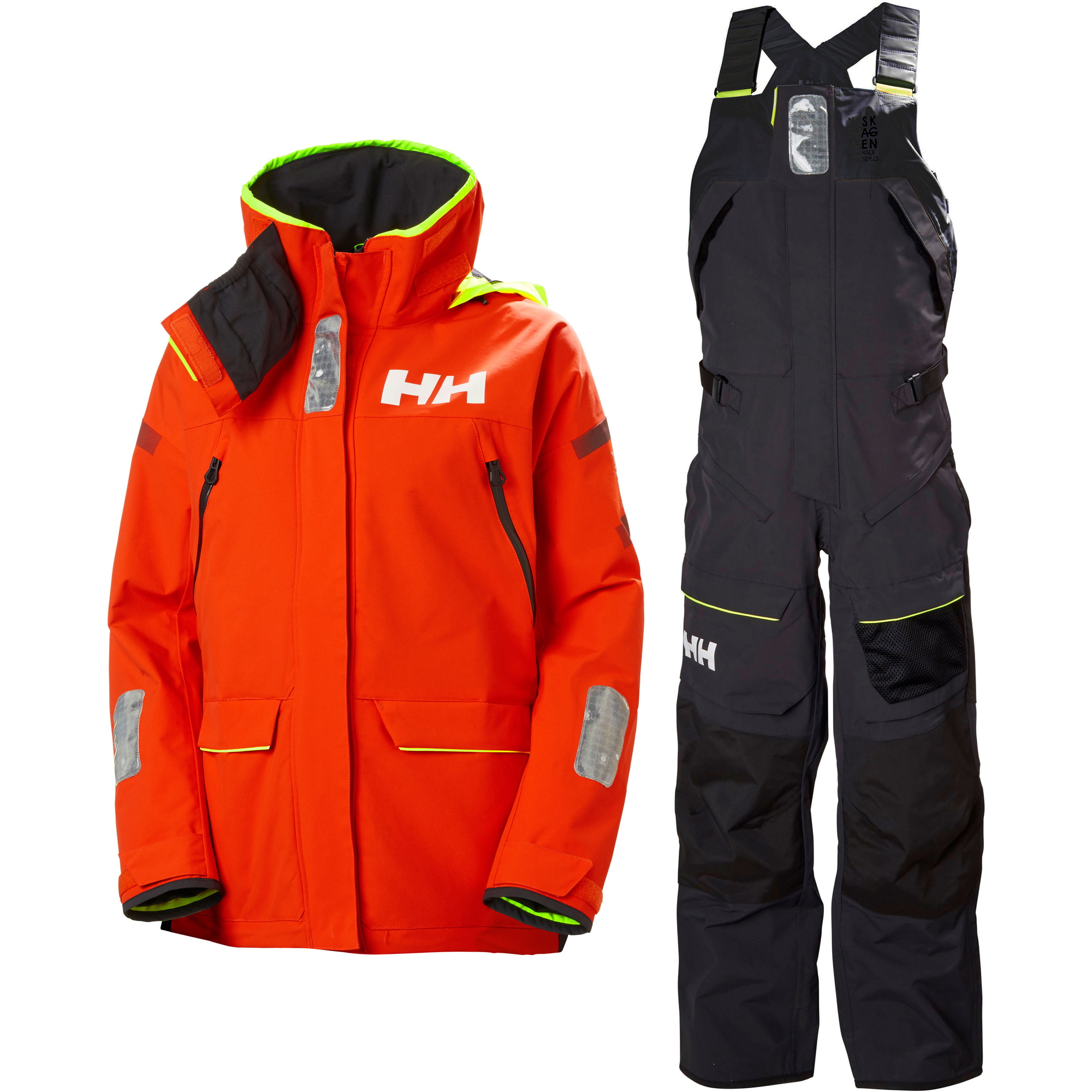 2021 Helly Hansen Dame Skagen Offshore Sejljakke & Bukser Kombisæt - Cherry Tomat / Ibenholt