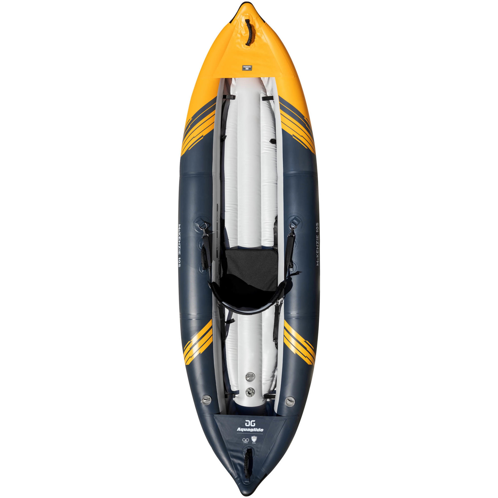 2025 Aquaglide McKenzie 105 1 Person Hvid Vandkajak AMWW1 - Navy / Orange