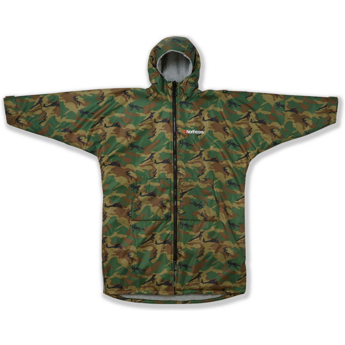 2026 Northcore Beach Basha Sport Langærmet Skiftetøj Robe / Poncho NOCO24N - Camo