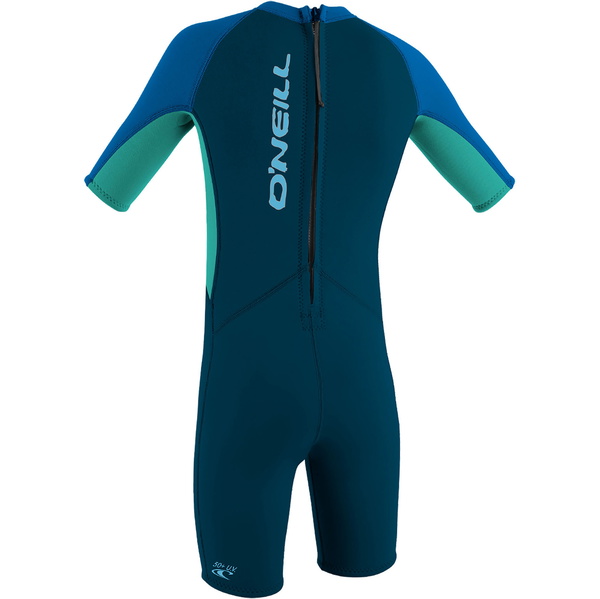 2026 O'neill Småbørn Reactor 2mm Back Zip Shorty Våddragt 4867 - Skifer / Aqua / Ocean