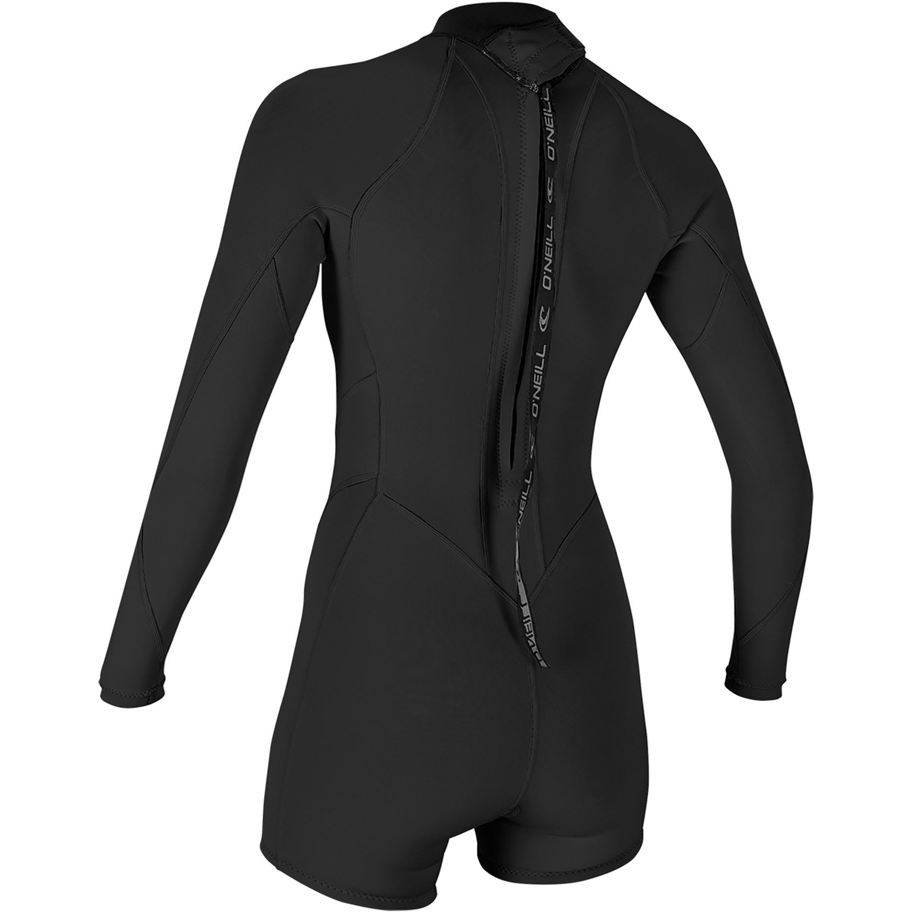 2026 O'Neill Kvinder Bahia 2/1mm Back Zip Langærmet Shorty Våddragt Sort 5291