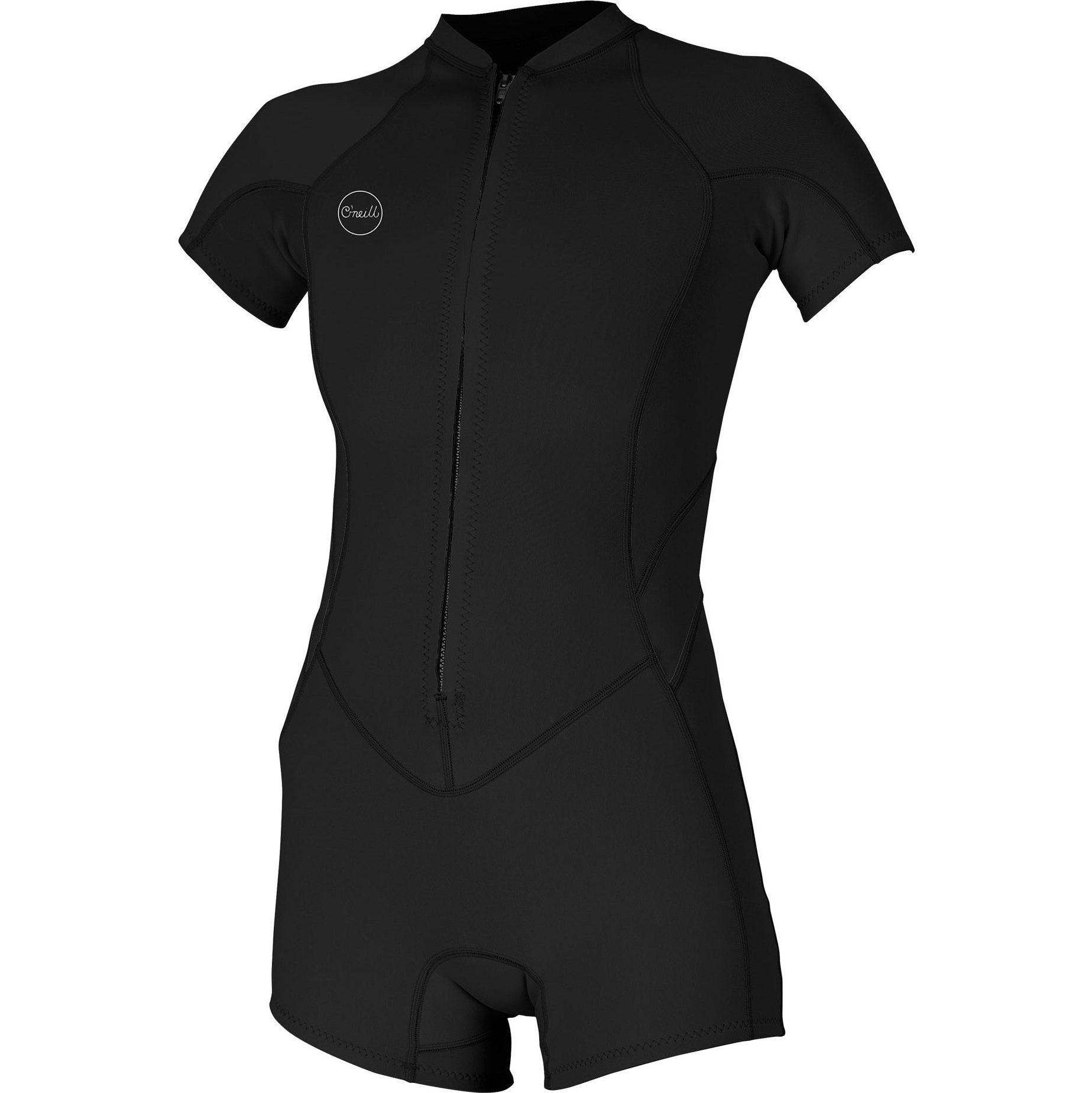 2026 O'Neill Dame Bahia 2/1mm Front Zip Shorty V&aring;ddragt Black 5293