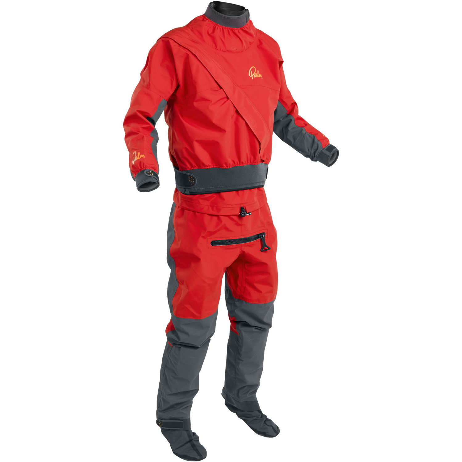 2025 Palm Cascade Front Zip Tørdragt Til Kajak 11741 - Til Mænd Flame Red