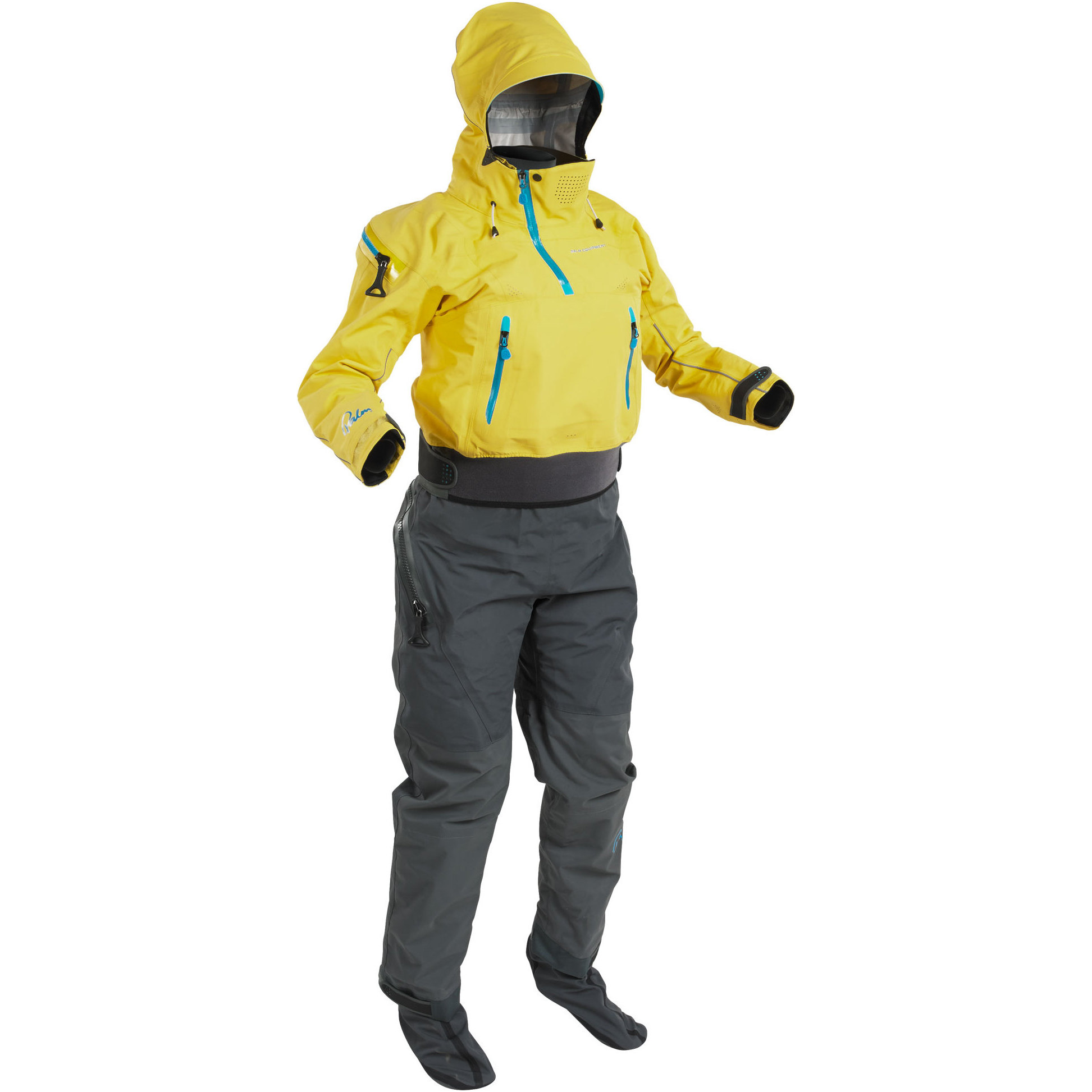 2025 Palm Dame Bora Touring Kajak Drysuit 12383 - Yellow / Jetgrå