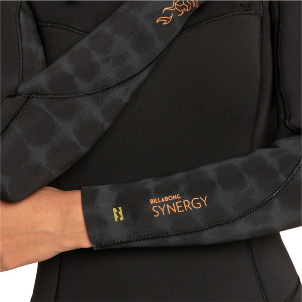 2021 Billabong Kvinder Synergy 5/4mm Back Zip Våddragt Z45g16 - Black Tie Dye