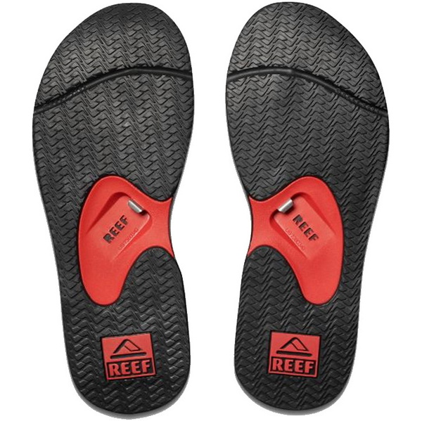 2018 Reef Fanning Bottle Opener Flip Flops BLACK / Red R02026