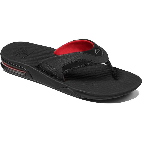 2018 Reef Fanning Bottle Opener Flip Flops BLACK / Red R02026