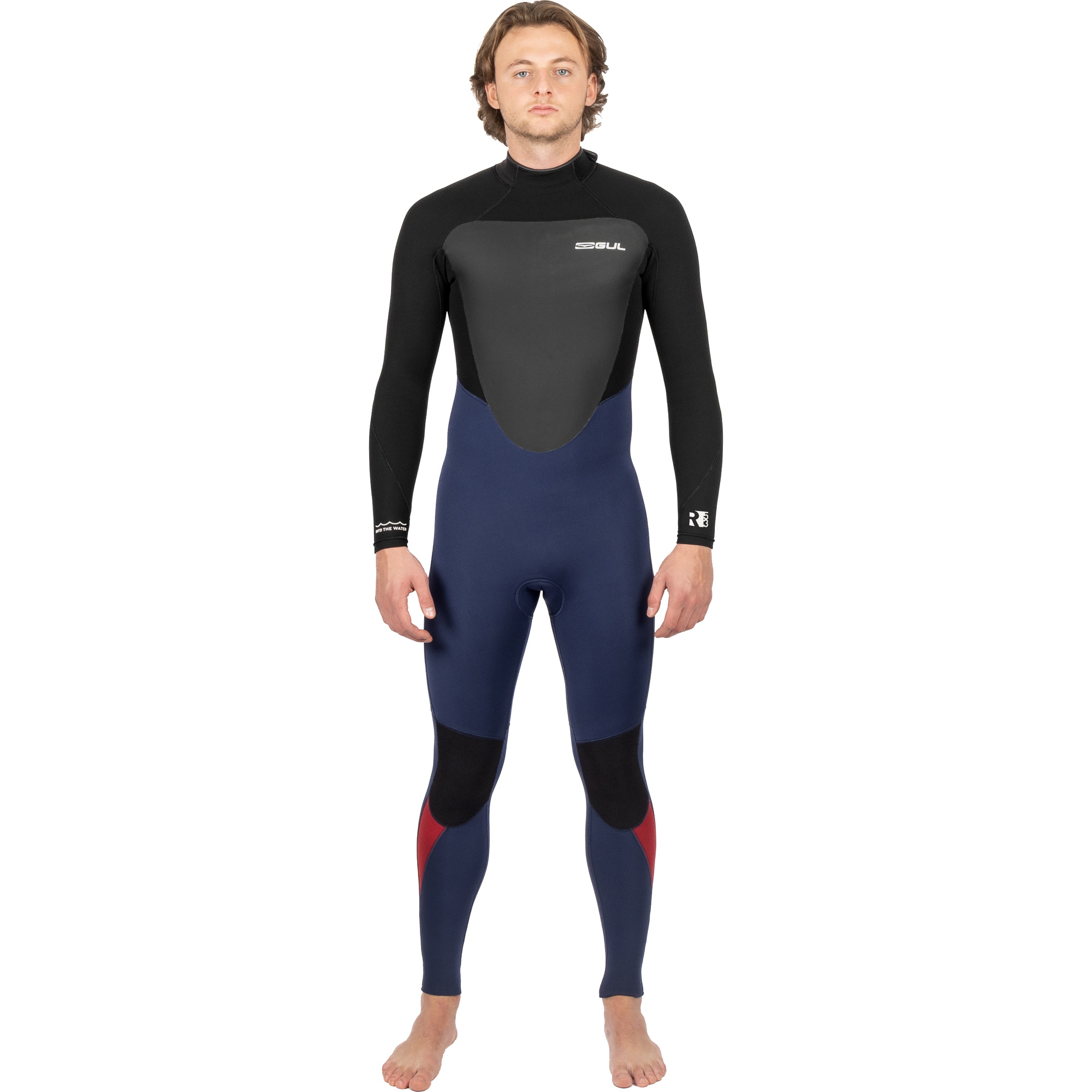 2025 Generøs Mand Response 5/3mm Gbs Back Zip Våddragt Re1213-c1 - Navy / Sort