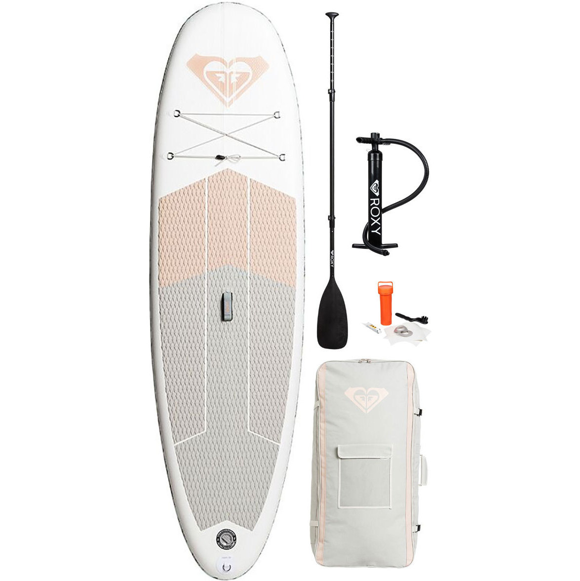 2018 Roxy ISUP 10'6 Opblåsbare Stativ Op Paddle Board Sunrise Pink Inc. Pumpe, Padle, Taske & Bånd EGLISRX106
