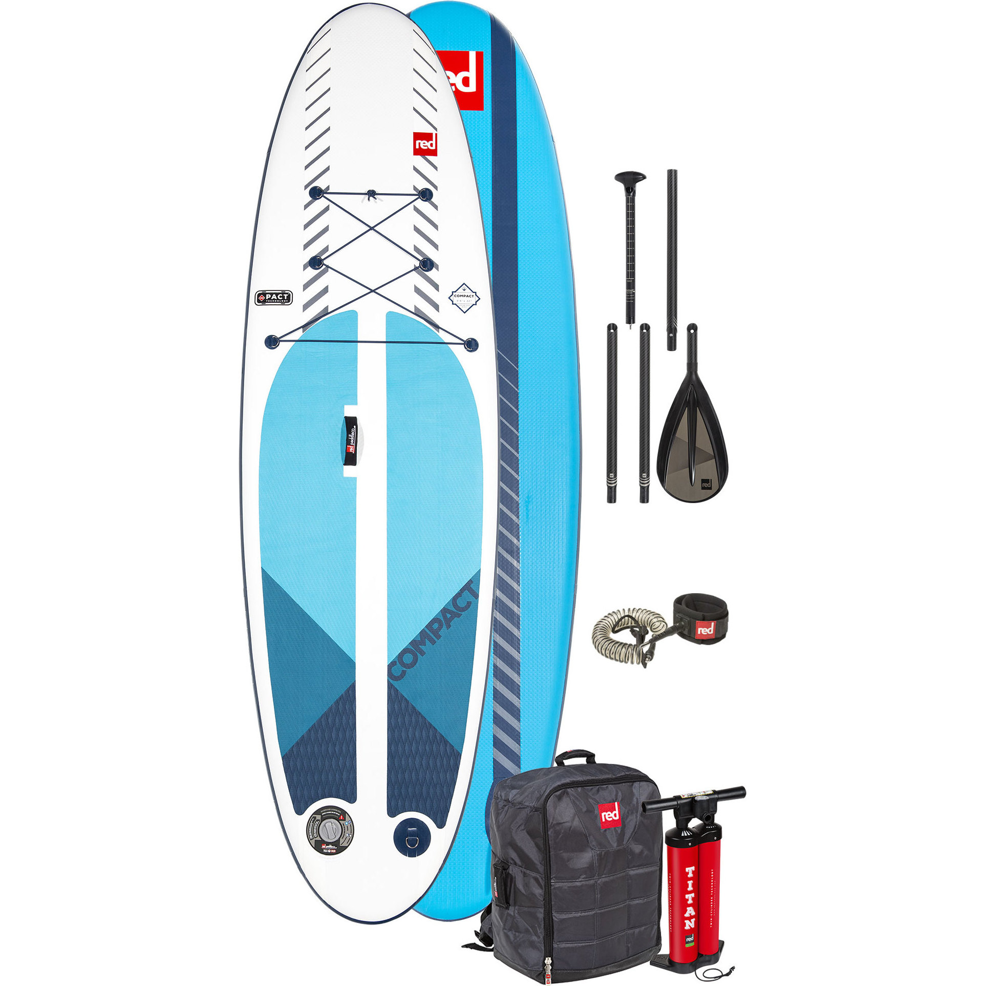 2020 Red Paddle Co 9'6 Kompakt Oppustelig Sup-pakke - Bord, Taske, Pumpe, Padle & Snor