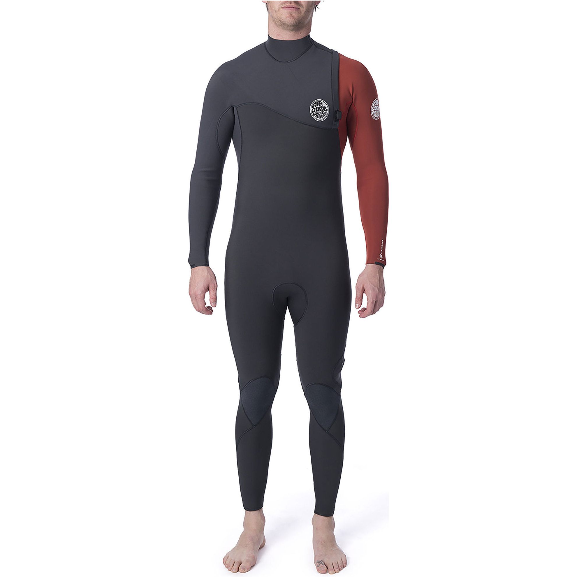 2019 Rip Curl Mænds Flashbomb 4/3mm Gbs Zip Free Våtdrakt Forbrændt Orange Wsm9ef