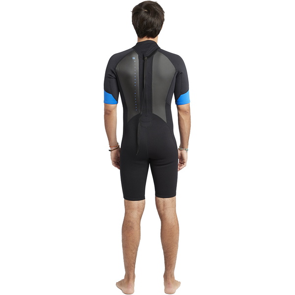 2020 Billabong Mænds Intruder 2mm Back Zip Shorty Våddragt Sort / Blå S42m21