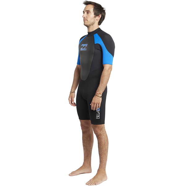 2020 Billabong Mænds Intruder 2mm Back Zip Shorty Våddragt Sort / Blå S42m21