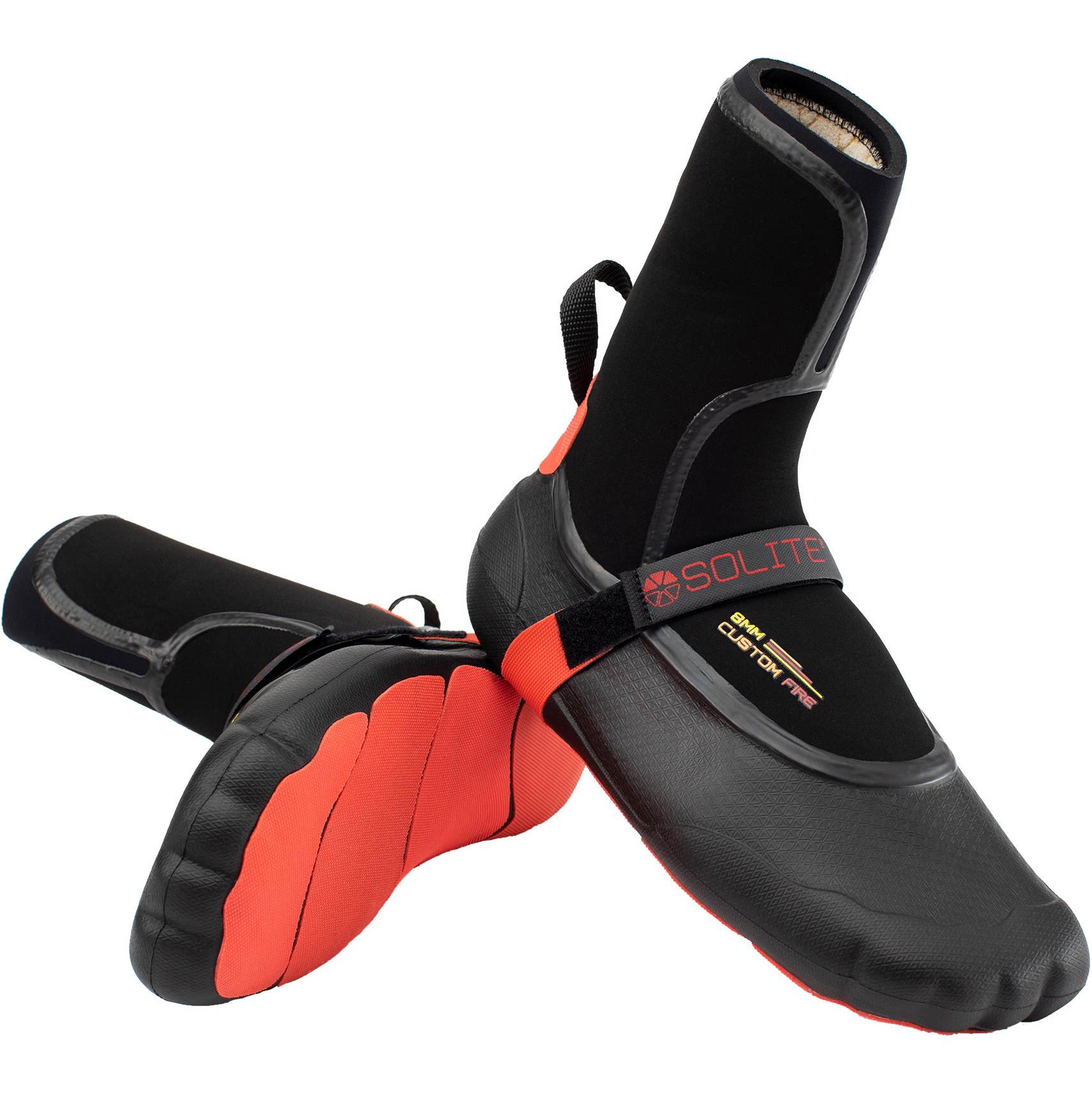2022 Solite Custom Fire 8mm Neopren Støvler 21012 - Sort / Rød