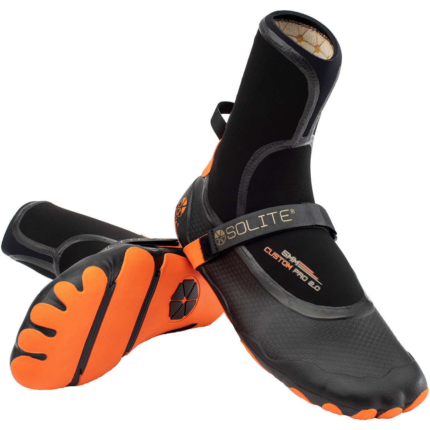 Solite Custom Pro 2.0 5mm Neoprene Boots 21002 - Orange / Black