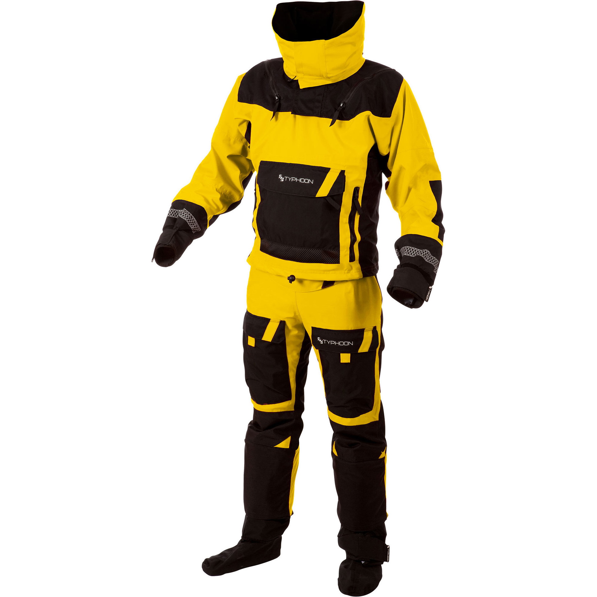 2019 Typhoon PS330 Xtreme Kajak / Ocean Drysuit + Con Zip Gul / Sort 100160