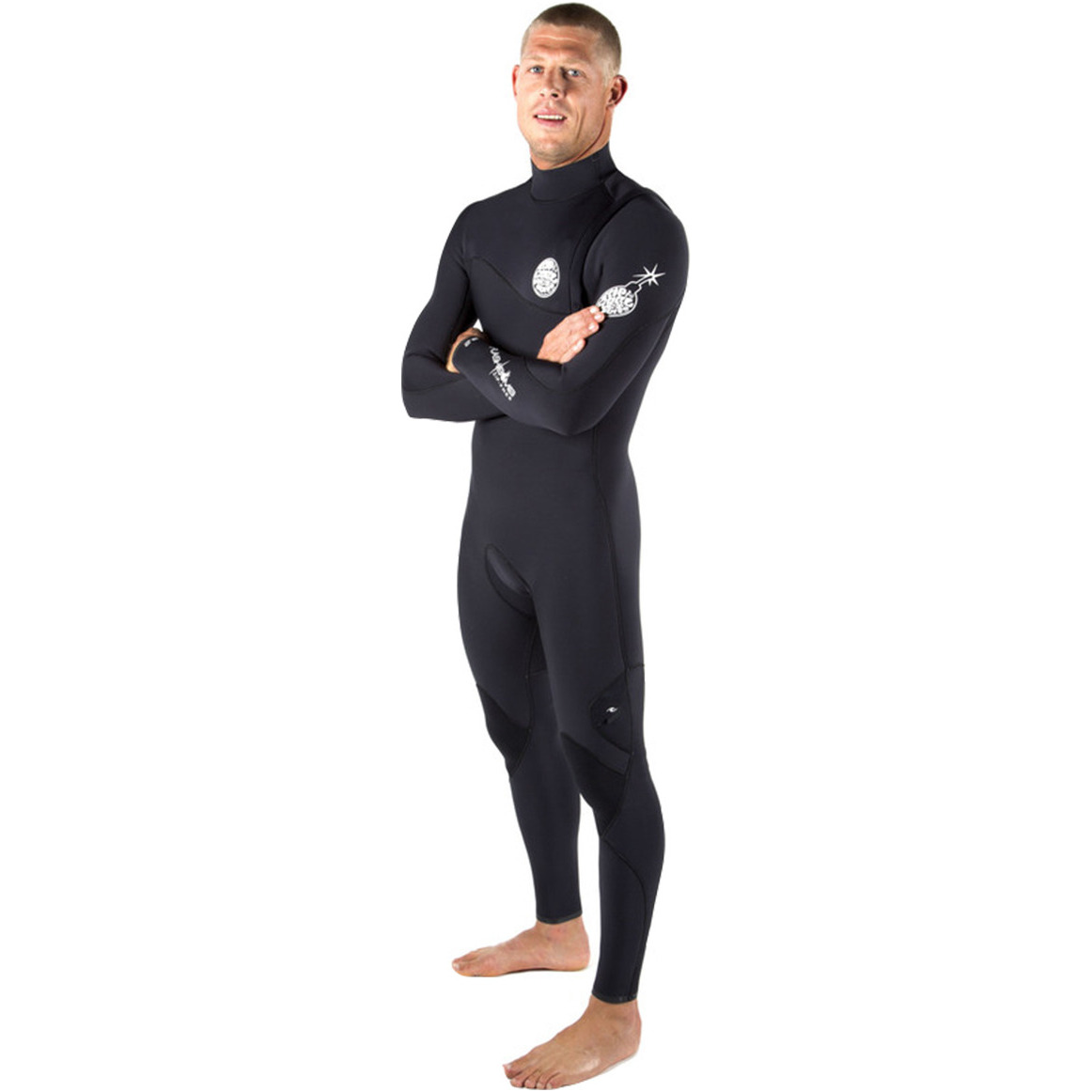 Rip Curl Flashbomb 4 / 3mm ZIP GRATIS Wetsuit i sort WSM4SF