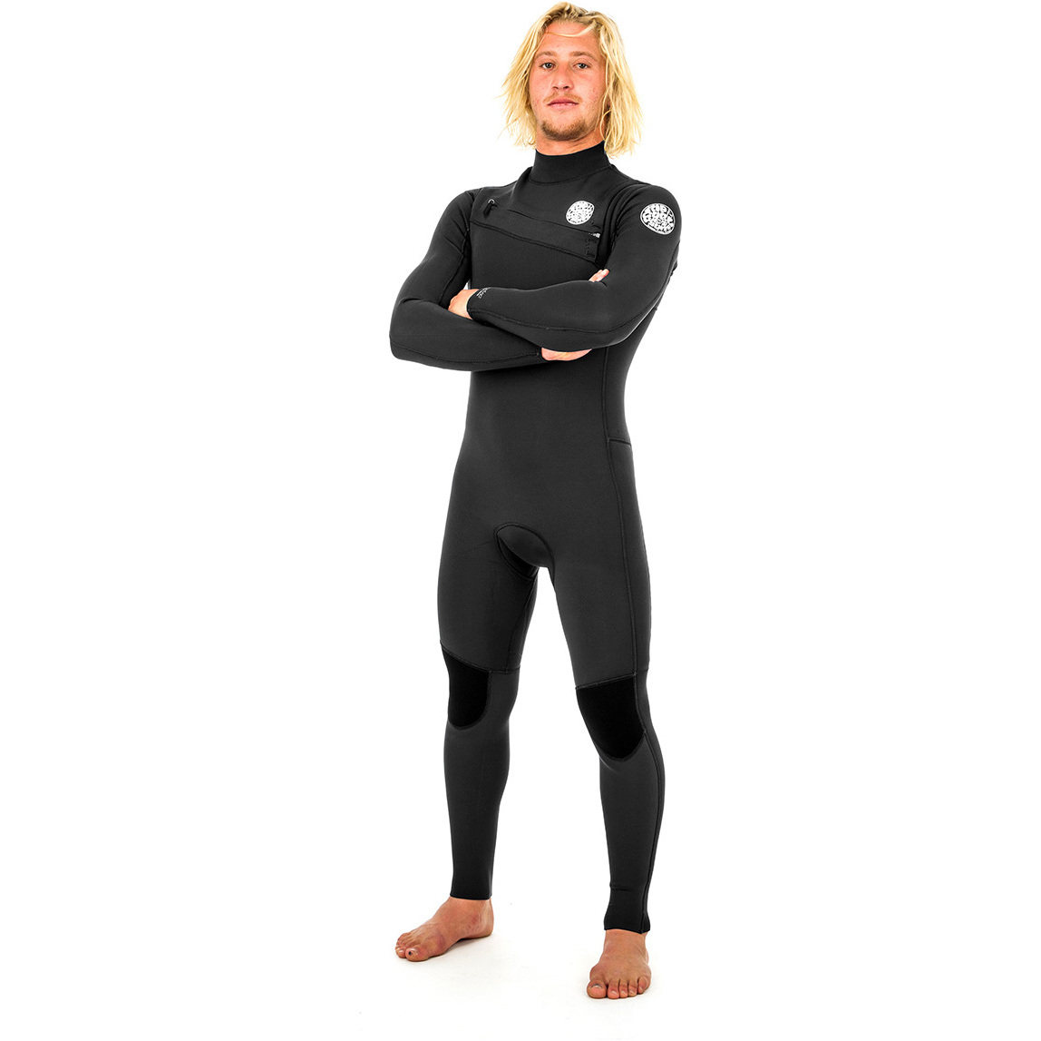 2019 Rip Curl Aggrolite 3/2mm Chest Zip Våtdrakt Sort Wsm9qm