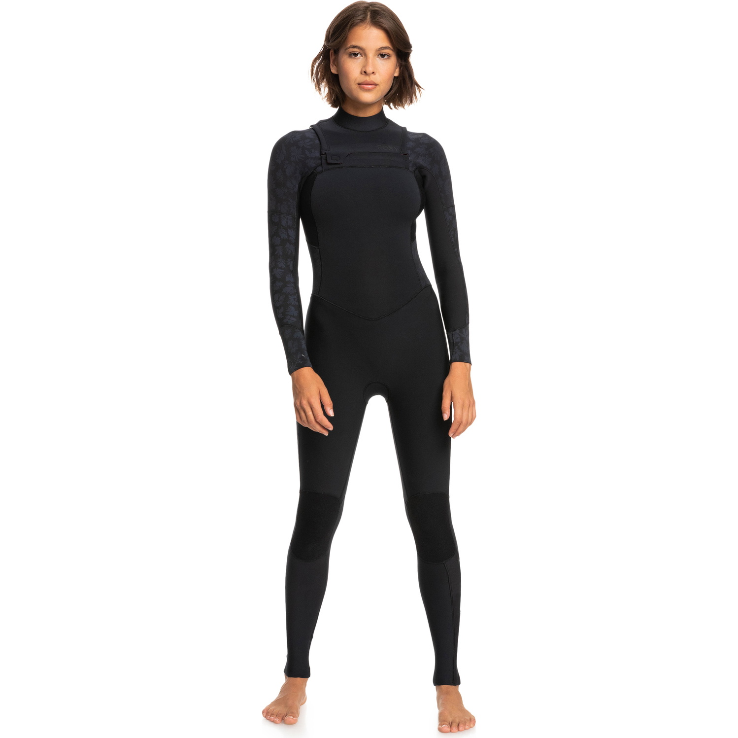 2026 Roxy Kvinders Dønning Series 3/2mm Chest Zip Våddragt Erjw103122 - Sort