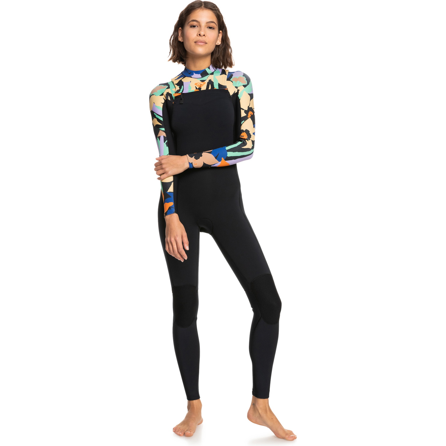 2023 Roxy Kvinders Strøm Af Cool 3/2mm Chest Zip Våddragt Erjw103148 - Antracit