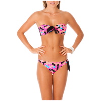 Kuta Bandeau Bikini Sæt Sort / Pink
