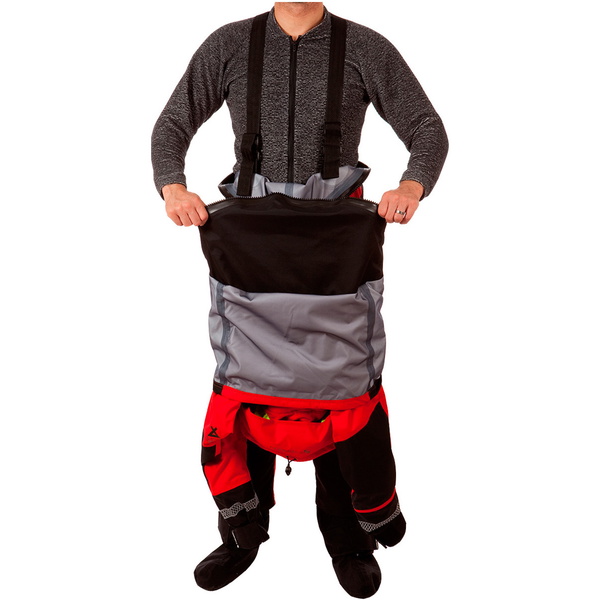 2019 Typhoon PS330 Xtreme Kajak / Ocean Sejlads Drysuit + Con Zip Sort / Rød 100.151