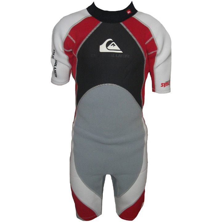 Quiksilver Syncro 2mm Junior Shorty Wetsuit Sy65js Sort / Rød / Grå
