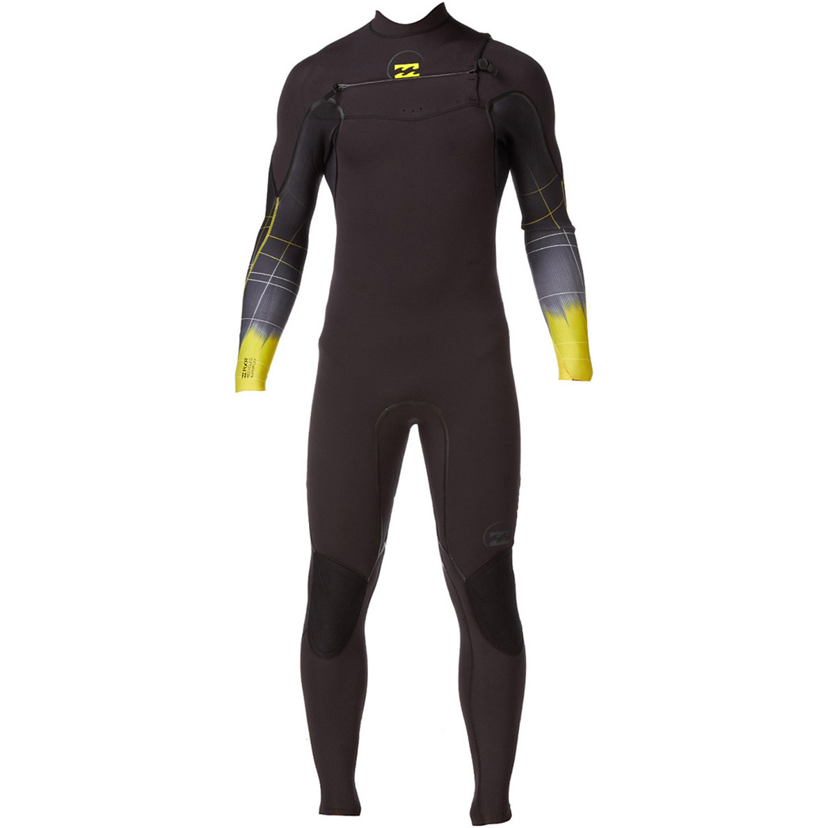 2014 Billabong Xero Revolution 5/4mm CHEST ZIP Wetsuit in Black/Lime N45M05