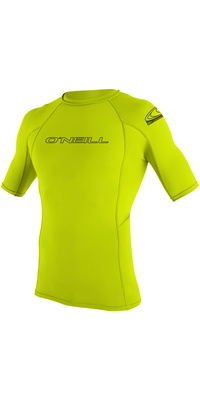 2026 Oneill Grundlæggende Skins Kortærmet Crew Lycra Vest 3341 - Lime