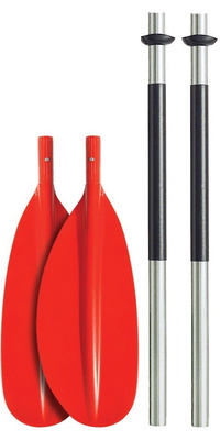 Bravo Kwb 230cm 4 Stk Alu-padle - Buet Klinge - Rød