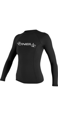 2026 Oneill Kvinders Grundlæggende Skins Langærmet Crew Lycra Vest 3549 - Sort