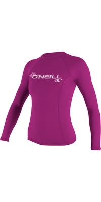 2026 Oneill Kvinders Grundlæggende Skins Langærmet Crew Lycra Vest 3549 - Ræv Pink